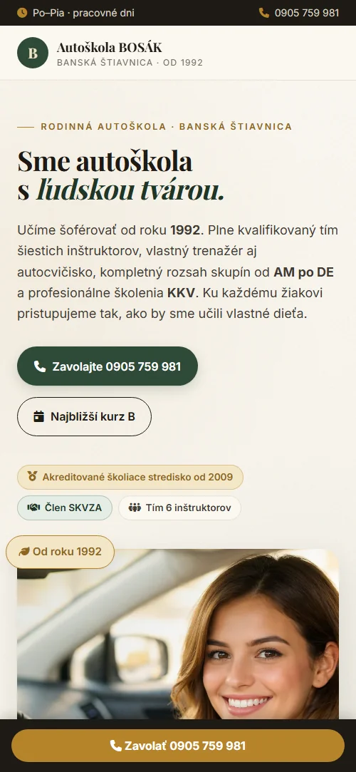 Autoškola BOSÁK mobilná verzia