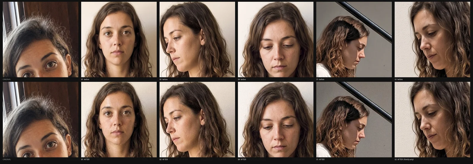 Šesť tvárí pred a po prerenderovaní